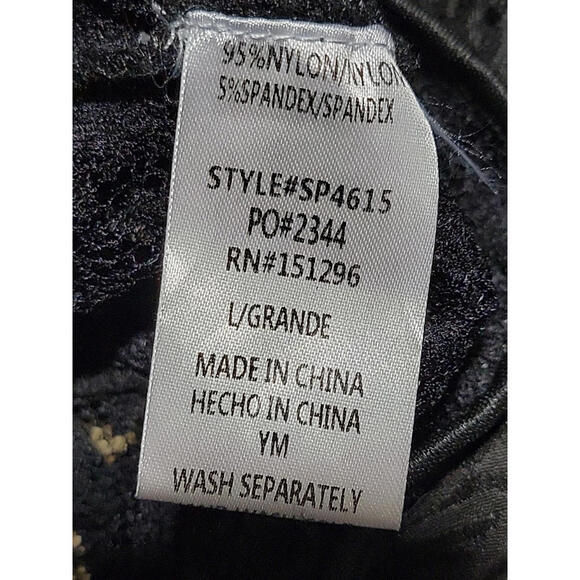 The Sang ~ Dramatic Ruffles Lace Black Size L Ladies Bodysuit Zip Back #01 - Picture 11 of 13